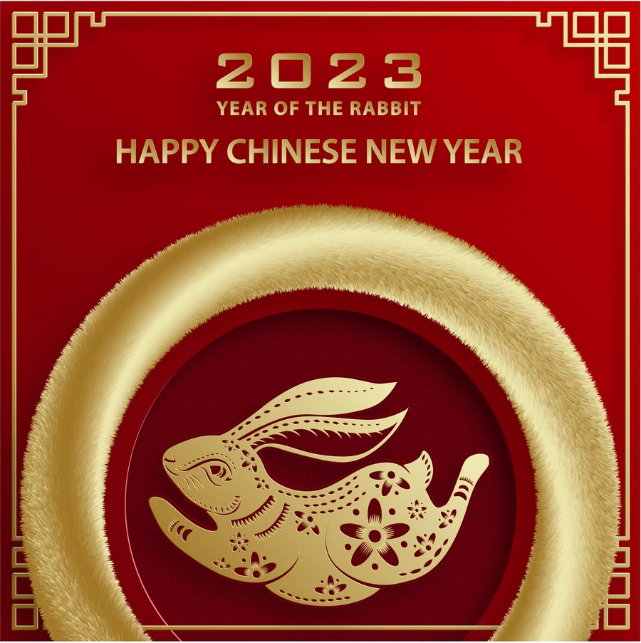 2023兔年中国风新年春节剪纸风节日宣传插画海报背景展板AI素材【338】